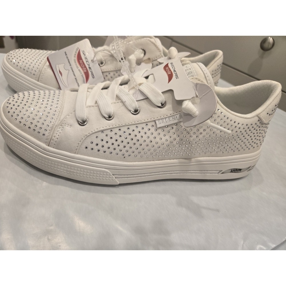 Skechers Street Women's Arch FIT Arcade - GEM Steps 177221 - White/Silver